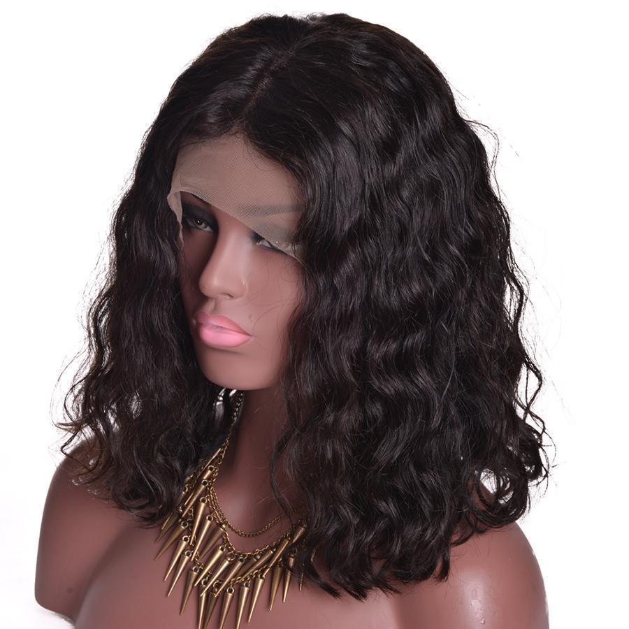 Bob Lace Front Wigs Pre Plucked Short Curly Human Hair Wigs