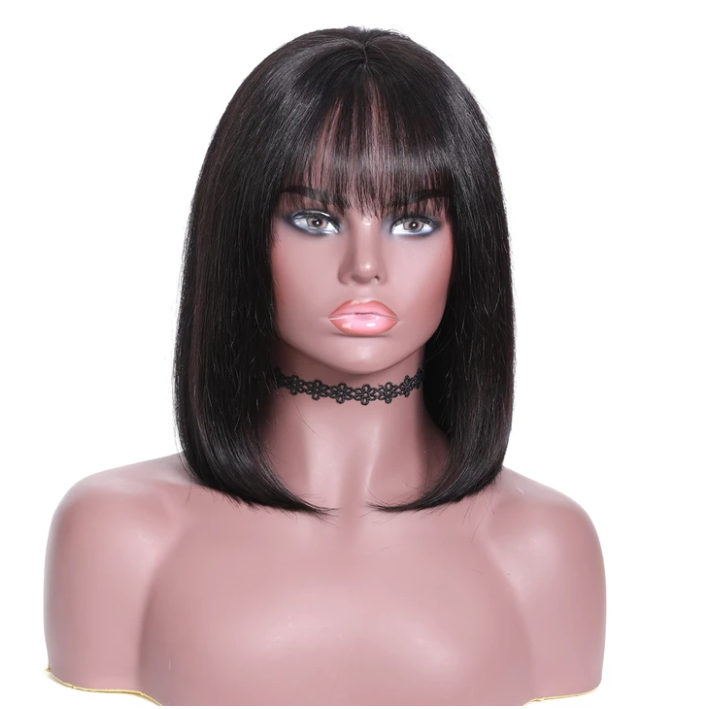 360 Lace Frontal Human Hair Wigs Straight Bob  Pre-Plucked hairline