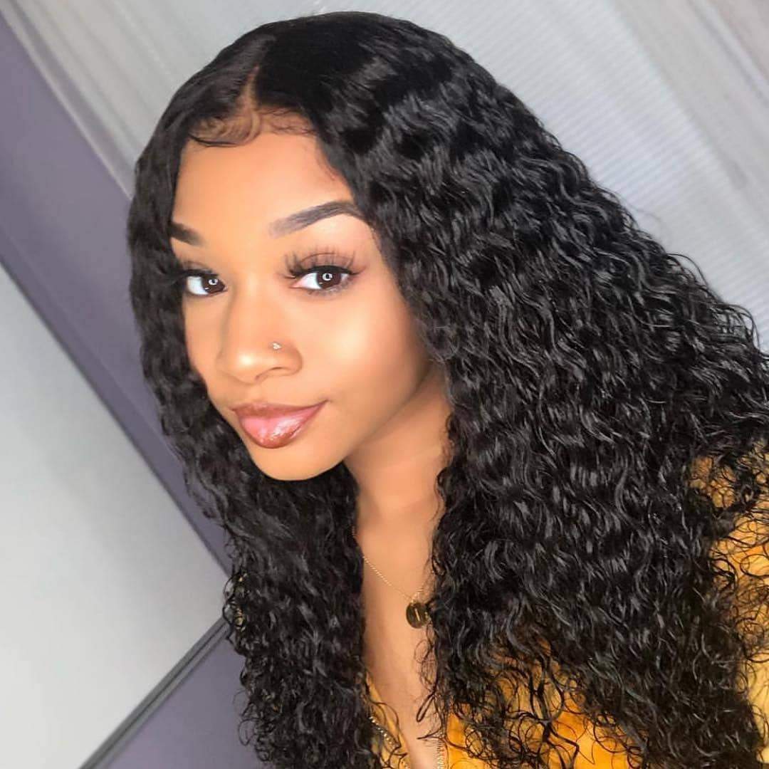 2019 Deep Wave Lace Wig Brazilian Deep Curly Human Hair Wigs