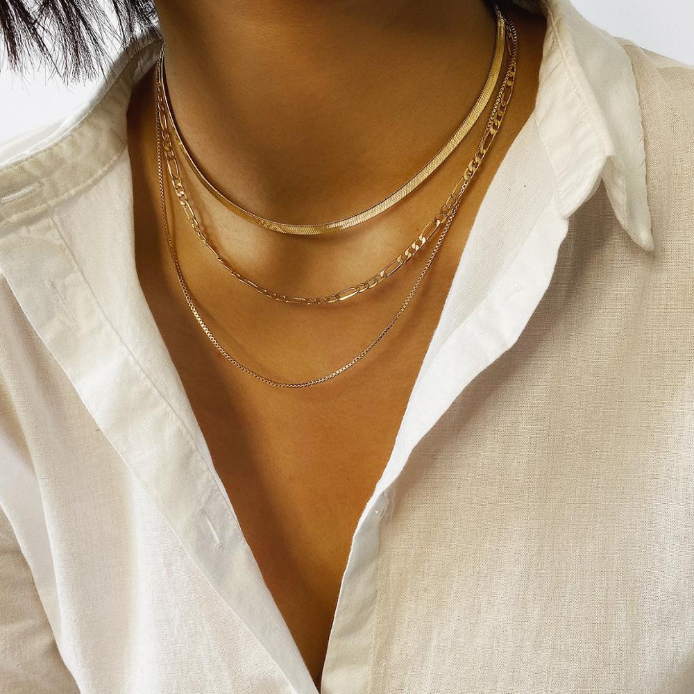 Vintage  Multi Layered Tassel Pendant Choker Necklace Collar 2020 Gothic Punk Snake Link Chain Necklace Women New Year Jewelry