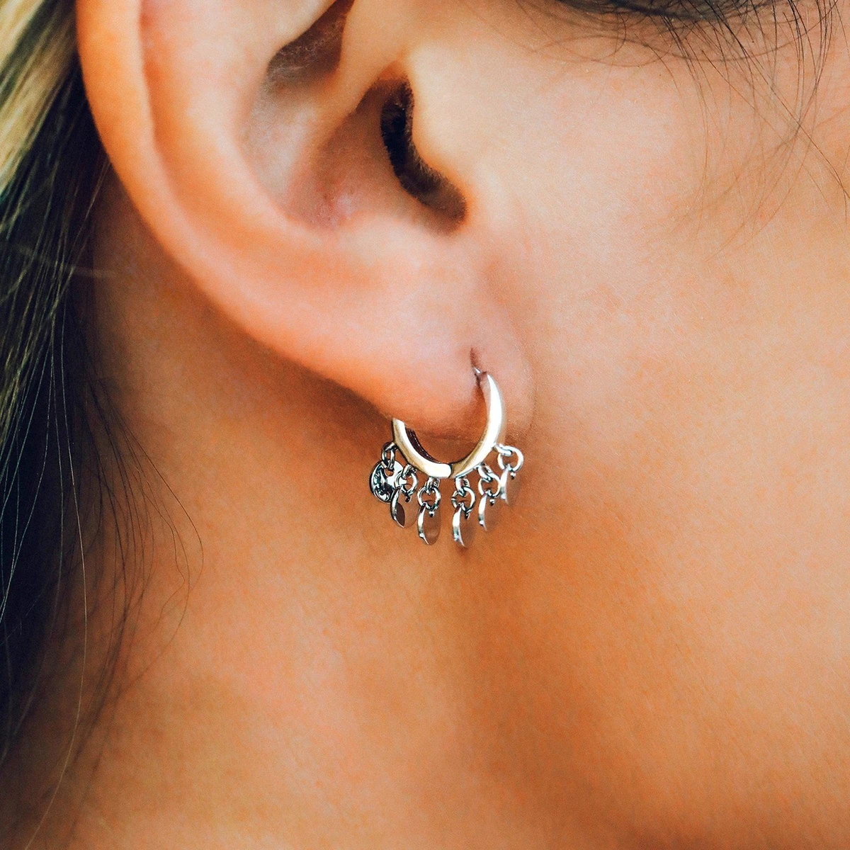 CANNER Real 925 Sterling Silver Hoop Earrings For Women Luxury Zircon Circle Round Earring Fashion Earings Jewelry pendientes
