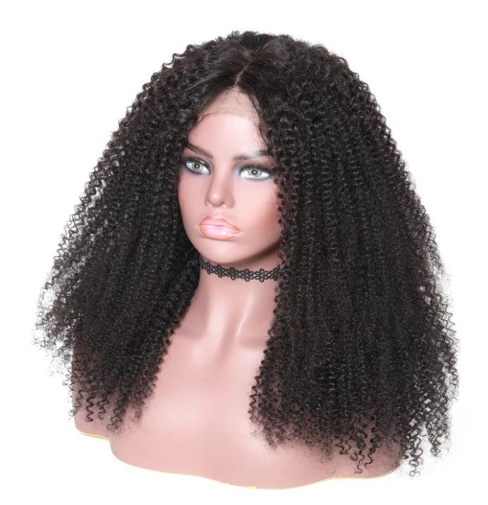 360 Lace Frontal Wigs Kinky Curly  Human Hair Wigs For Women