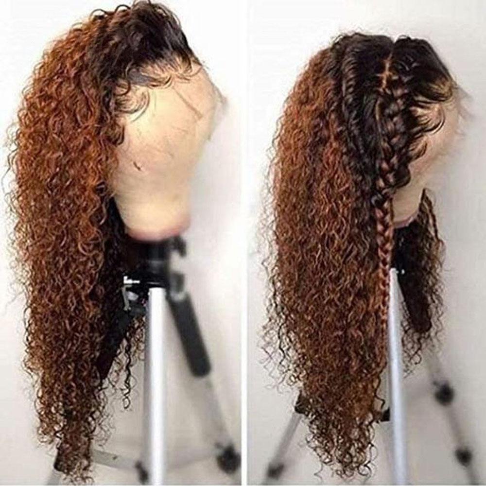 Blonde Lace Front Human Hair Curls Wigs Lady Wig