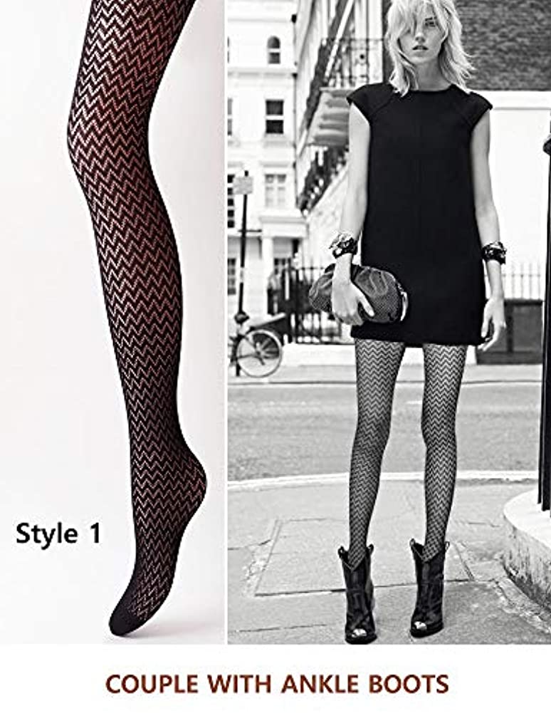 KASURE 4 Pcs in Different Grid Size Fishnet Stockings Women's High Waist Fishnet Tights for Girls Ladies