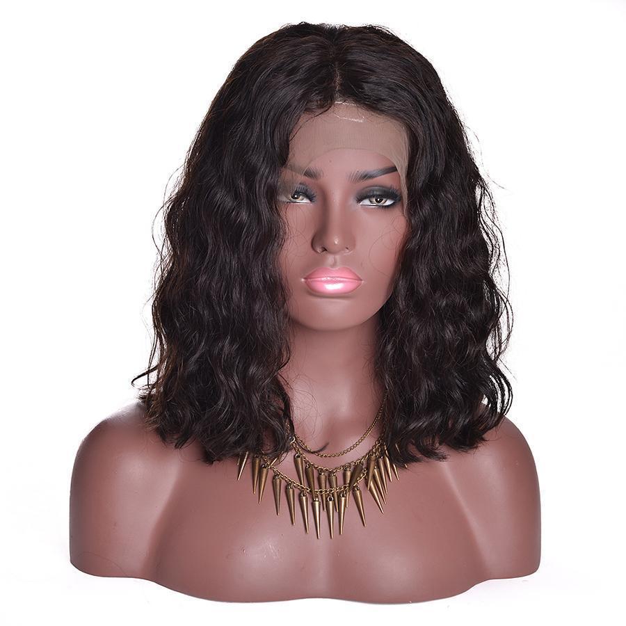 Bob Lace Front Wigs Pre Plucked Short Curly Human Hair Wigs