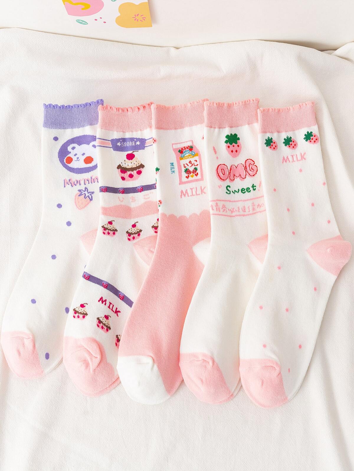 5pairs Cartoon Pattern Socks