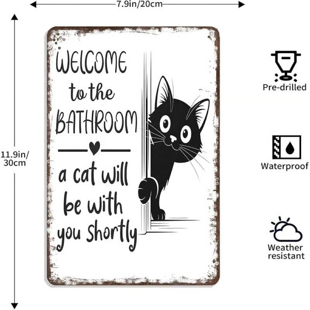 Vintage Black & White Humor Metal Sign