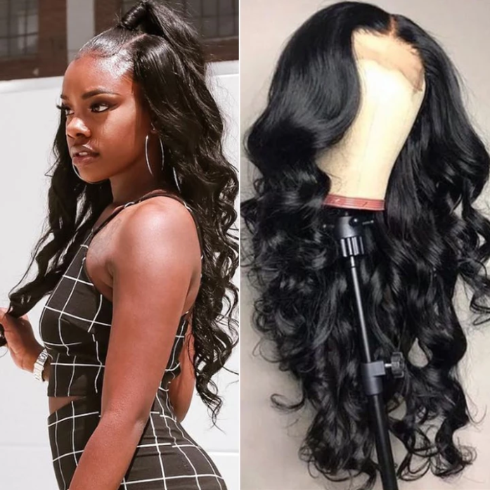 360 Pre Plucked Lace Frontal Wig With Baby Hair Around Body Wave Lady Wig