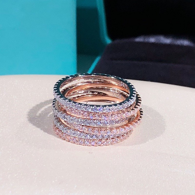 Eternity Band ring 925 Sterling silver Pave AAAAA Zircon cz stack Wedding Band Rings for women Bridal Statement Party Jewelry