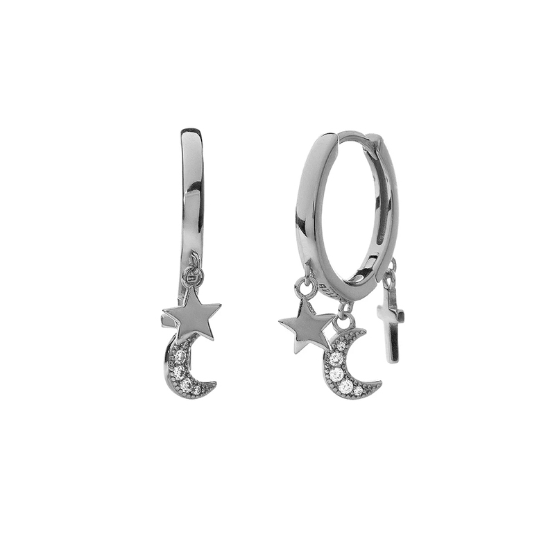 CANNER Real 925 Sterling Silver Hoop Earrings For Women Luxury Zircon Circle Round Earring Fashion Earings Jewelry pendientes