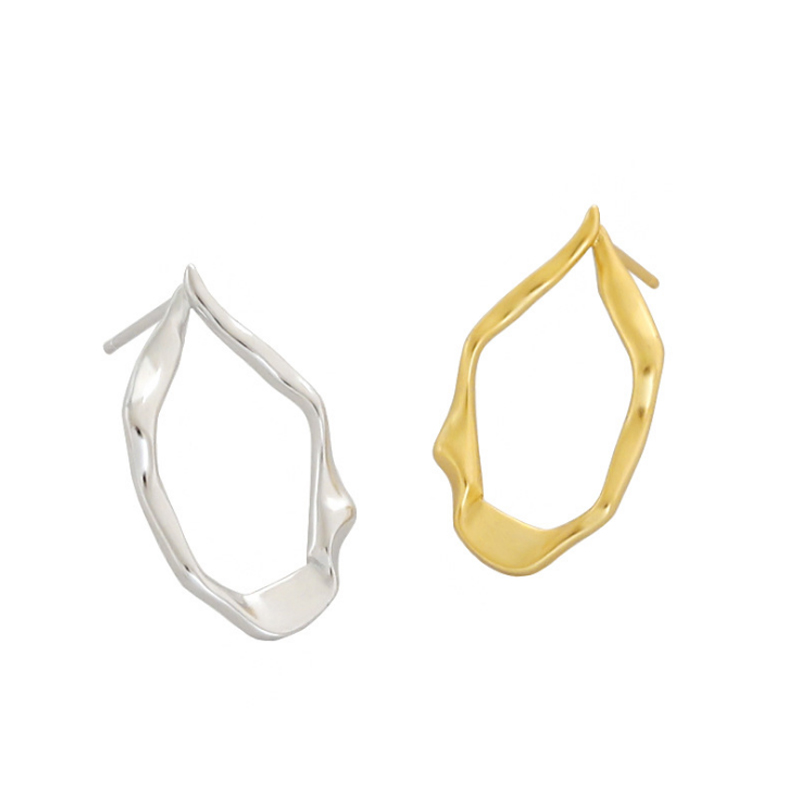F.I.N.S Korean Style Woman S925 Sterling Silver Earrings Simple Irregular Geometric Stud Earrings Silver 925 Jewelry