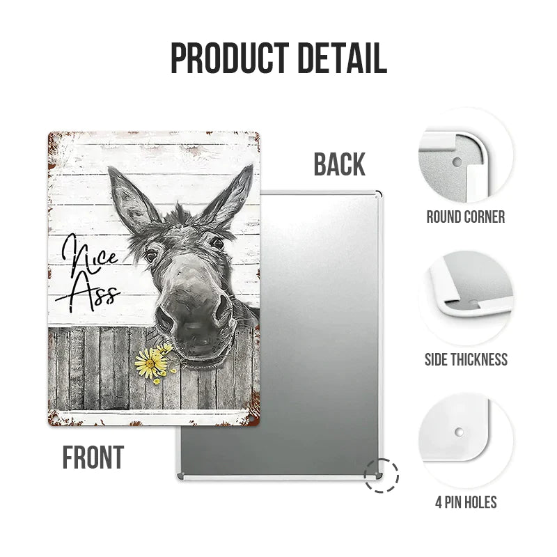 Funny Donkey Sunflower Bathroom Metal Sign Wall Decor Farmhouse Sign For Toilet Restroom Decor Gifts-Jolura