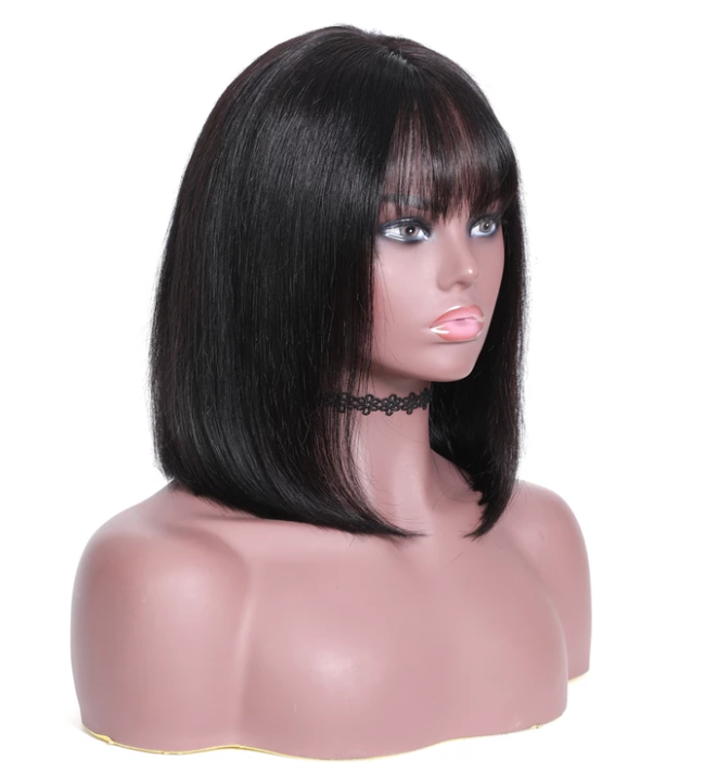 360 Lace Frontal Human Hair Wigs Straight Bob  Pre-Plucked hairline