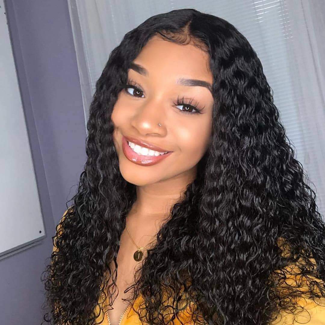 2019 Deep Wave Lace Wig Brazilian Deep Curly Human Hair Wigs