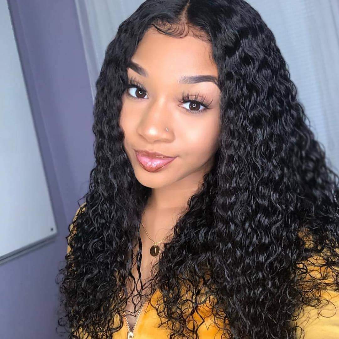 2019 Deep Wave Lace Wig Brazilian Deep Curly Human Hair Wigs