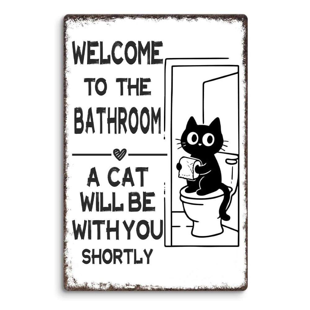 Vintage Black & White Humor Metal Sign