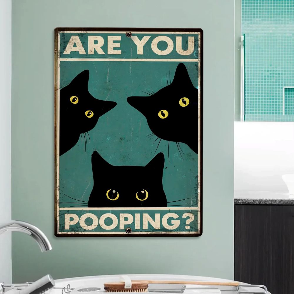 Vintage Black & White Humor Metal Sign