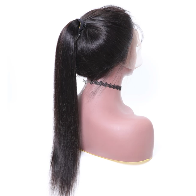 360 Lace Front Invisible Knot Wig Bleached Knots Pre Plucked Lace Front Human Hair Wig Peruvian