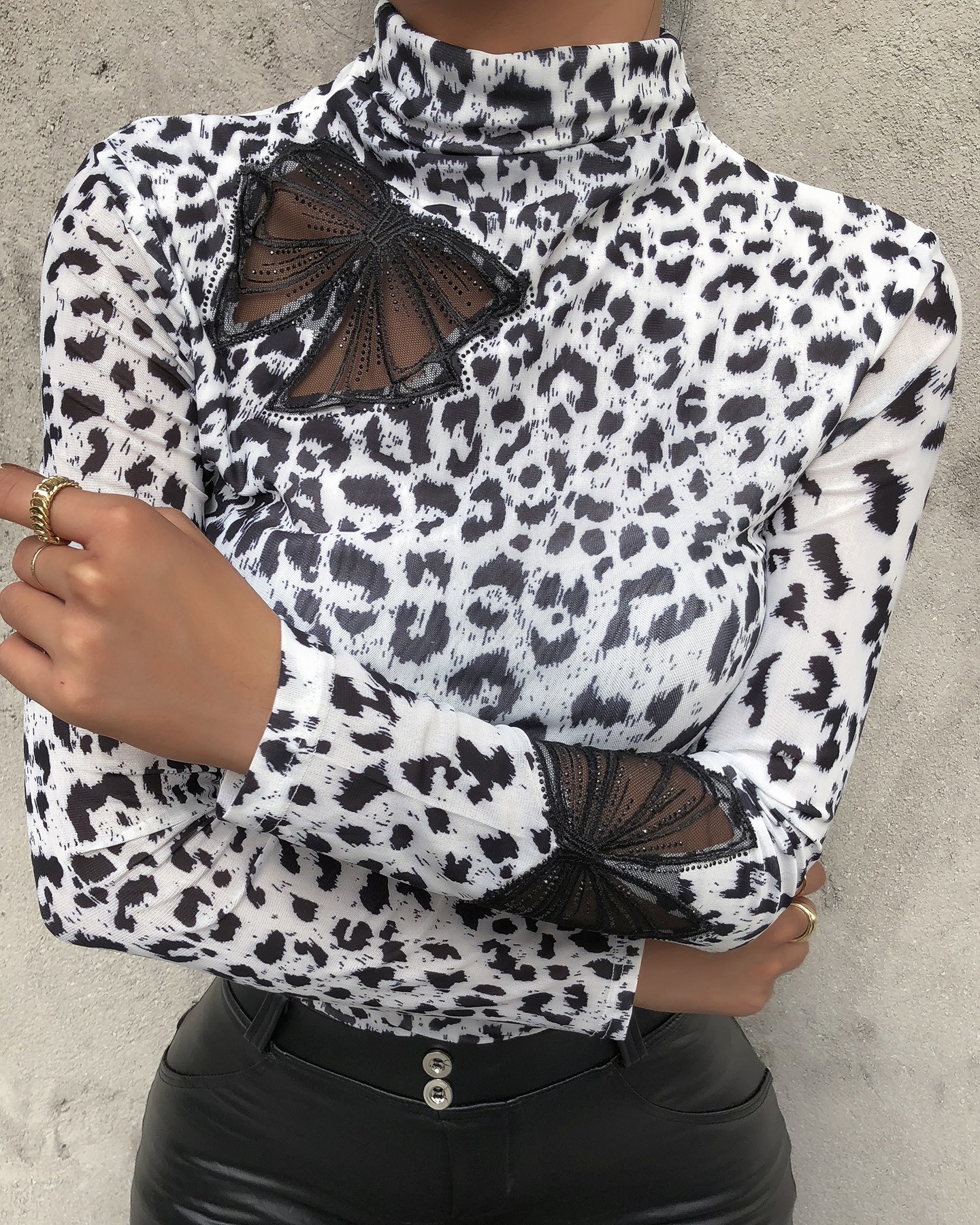 Women Blouses Fashion Leopard Print Turtleneck Blouse Spring Long Sleeve Shirts Party Ladies Clothes Female Blouses And Tops D30