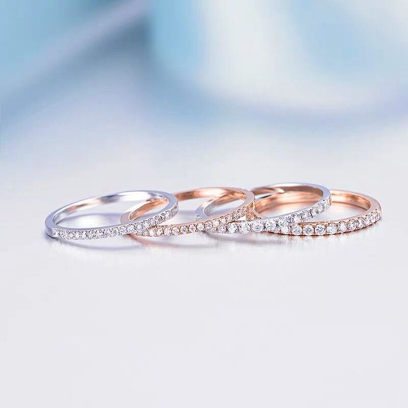 Eternity Band ring 925 Sterling silver Pave AAAAA Zircon cz stack Wedding Band Rings for women Bridal Statement Party Jewelry