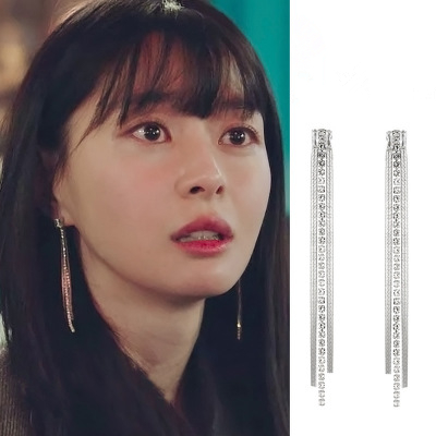 Tassels silvery Kwon NaRa Itaewon Class Kim Da Mi ear Korean dramas TV For Women Earrings pendientes brincos ornament