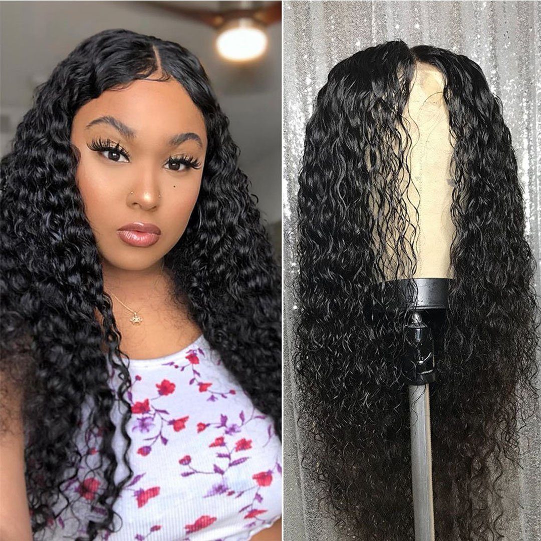 2019 Deep Wave Lace Wig Brazilian Deep Curly Human Hair Wigs