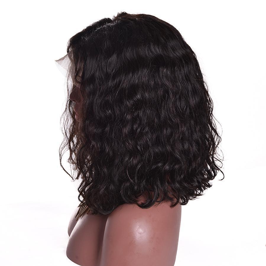 Bob Lace Front Wigs Pre Plucked Short Curly Human Hair Wigs