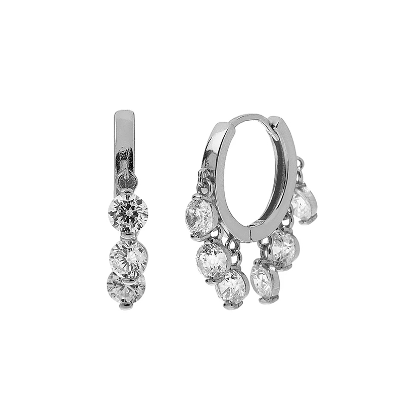 CANNER Real 925 Sterling Silver Hoop Earrings For Women Luxury Zircon Circle Round Earring Fashion Earings Jewelry pendientes