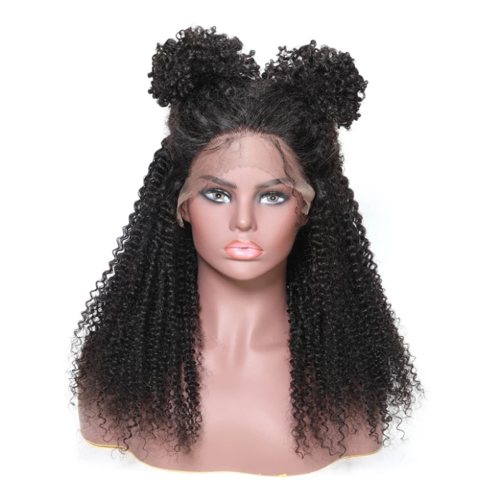 360 Lace Frontal Wigs Kinky Curly  Human Hair Wigs For Women
