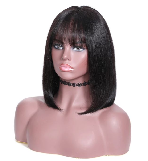 360 Lace Frontal Human Hair Wigs Straight Bob  Pre-Plucked hairline