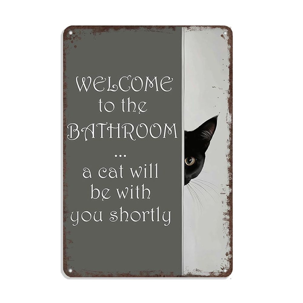Vintage Black & White Humor Metal Sign