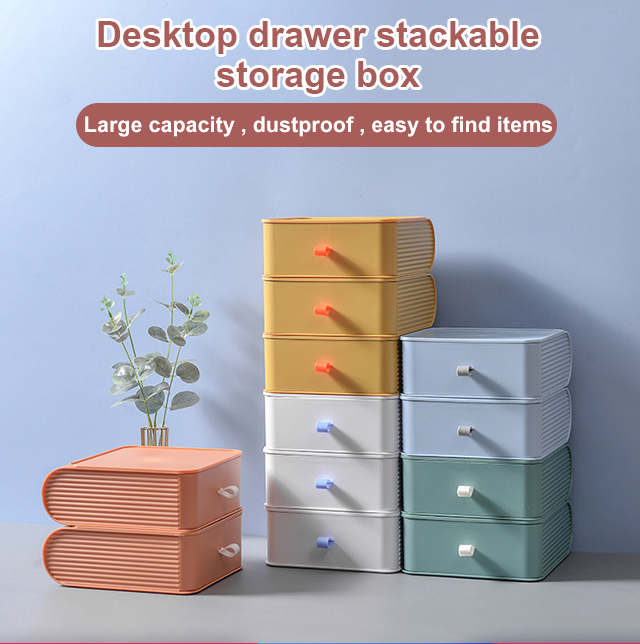 Desktop Drawer Type Stackable Storage Box Organizer