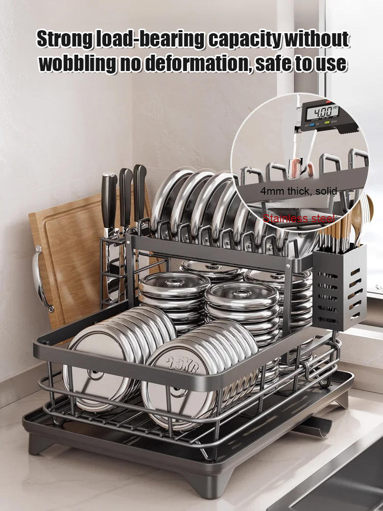Multifunctional dish drain rack