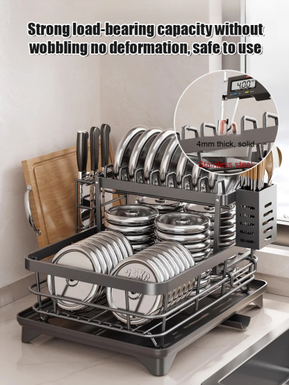 Multifunctional dish drain rack