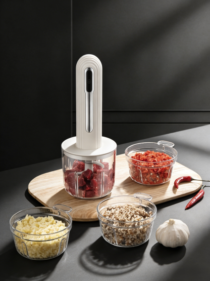 [4 Bowls, 2 Cuts, 6-Second Quick Chop] Mini Kitchen Cooker