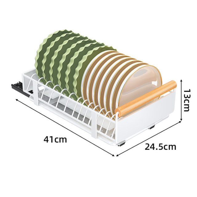 Hole-free sliding rail dish cabinet pull basket