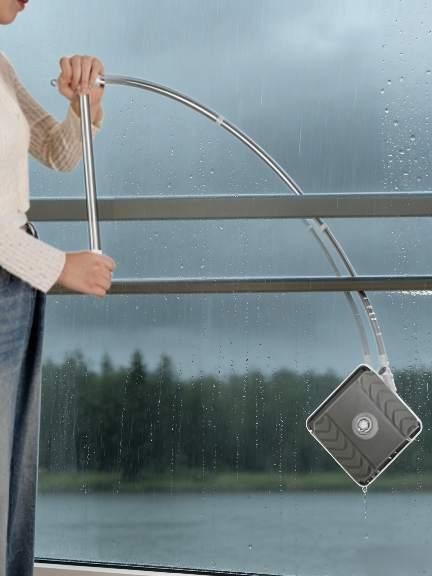 【High-rise exterior window cleaning】Centering window cleaning machine