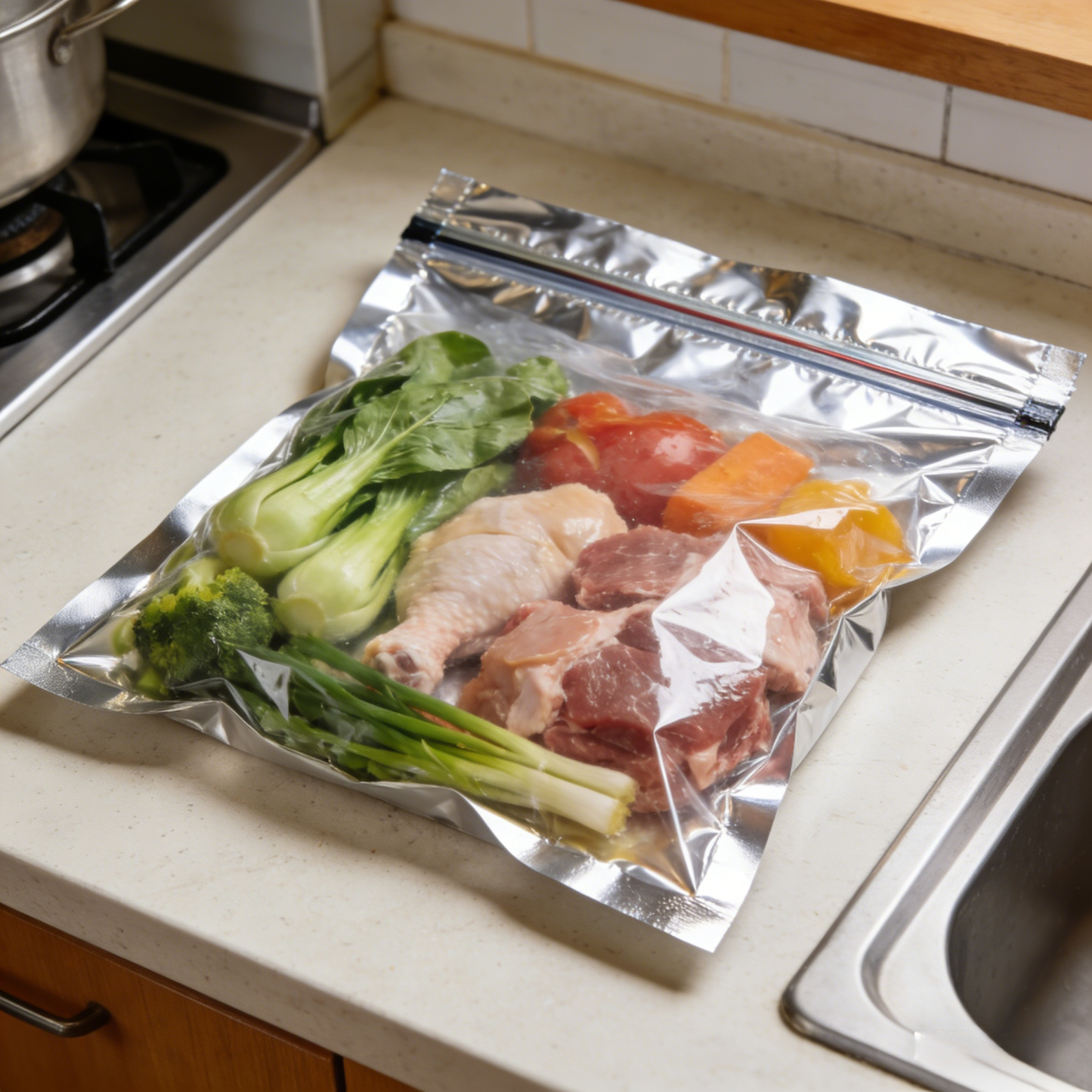 Aluminum foil fresh-keeping bag