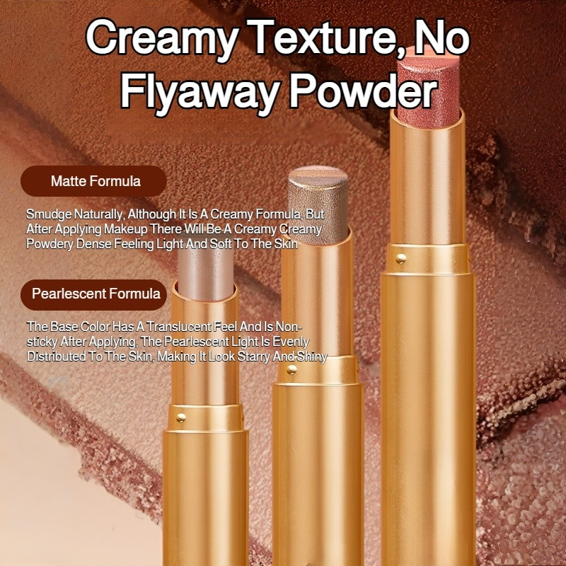 Lazy eyeshadow stick three colors one touch matte earth color concealer light makeup three in one wa