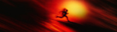 Asia Trail Master campaign artwork of a runner in motion against a red and orange landscape