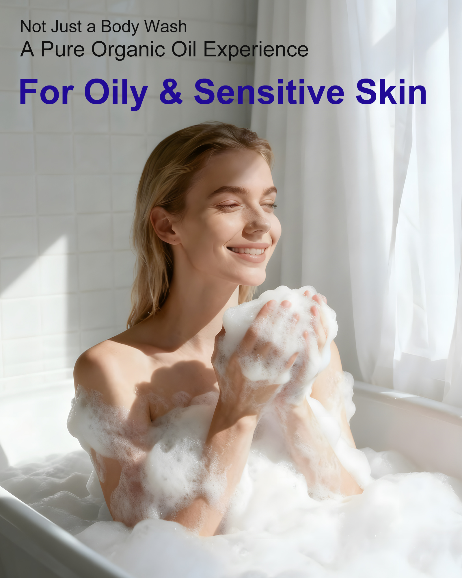 FLOWHYET Pure Castile Soap Liquid Lavender 33.8 fl oz – Natural & Vegan Body Wash for Oily & Sensitive Skin, Hard Water Friendly Bath Soap Liquid for Body,Face, Laundry Soap & Home Cleaning 1L