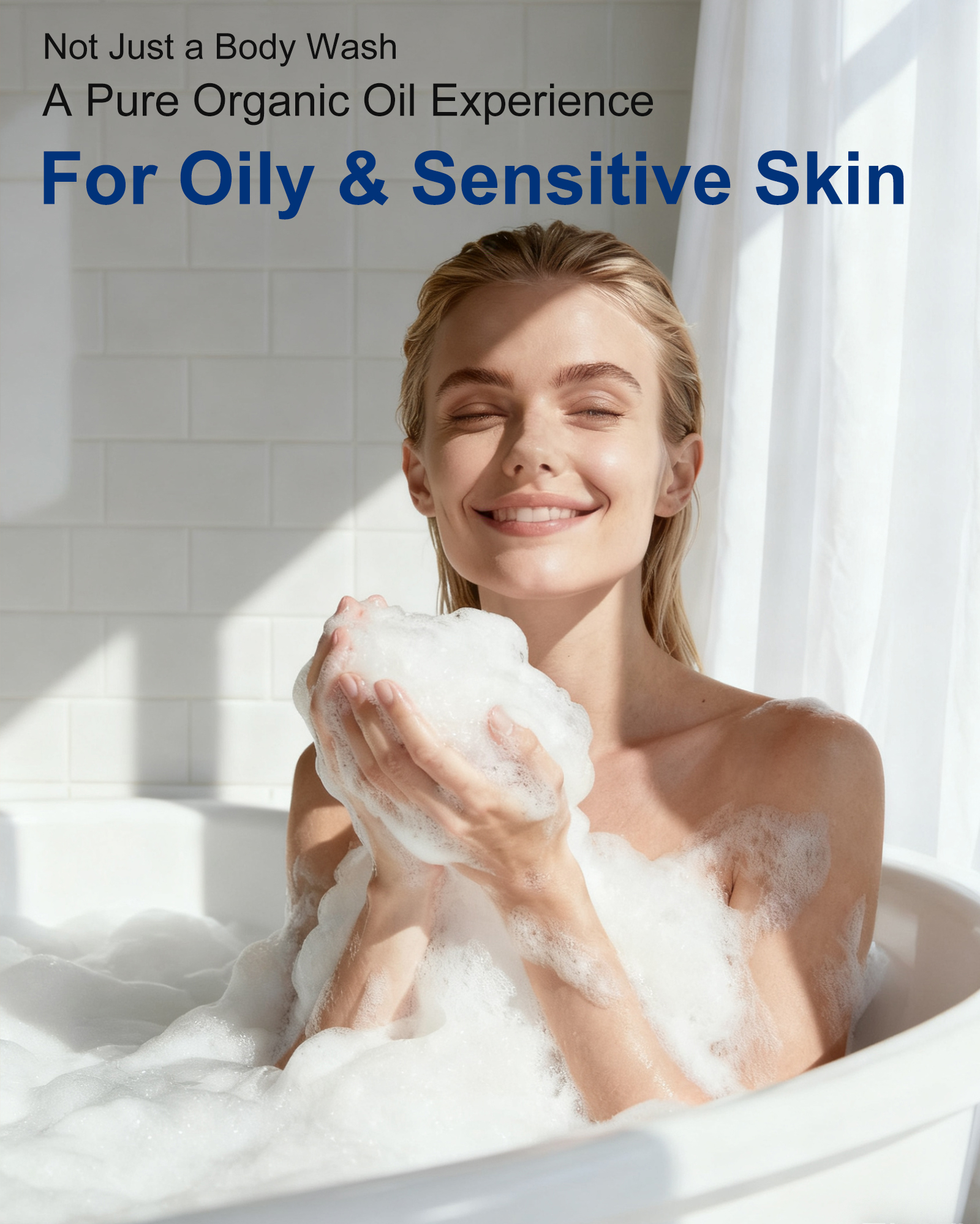 FLOWHYET Pure Castile Soap Liquid Unscented 33.8 fl oz, Organic Body Wash，Bath Soap Castile Liquid, Hard Water Friendly for Sensitive & Oily Skin for Body，Face, Hand, Multi-Purpose Home Cleaner 1L