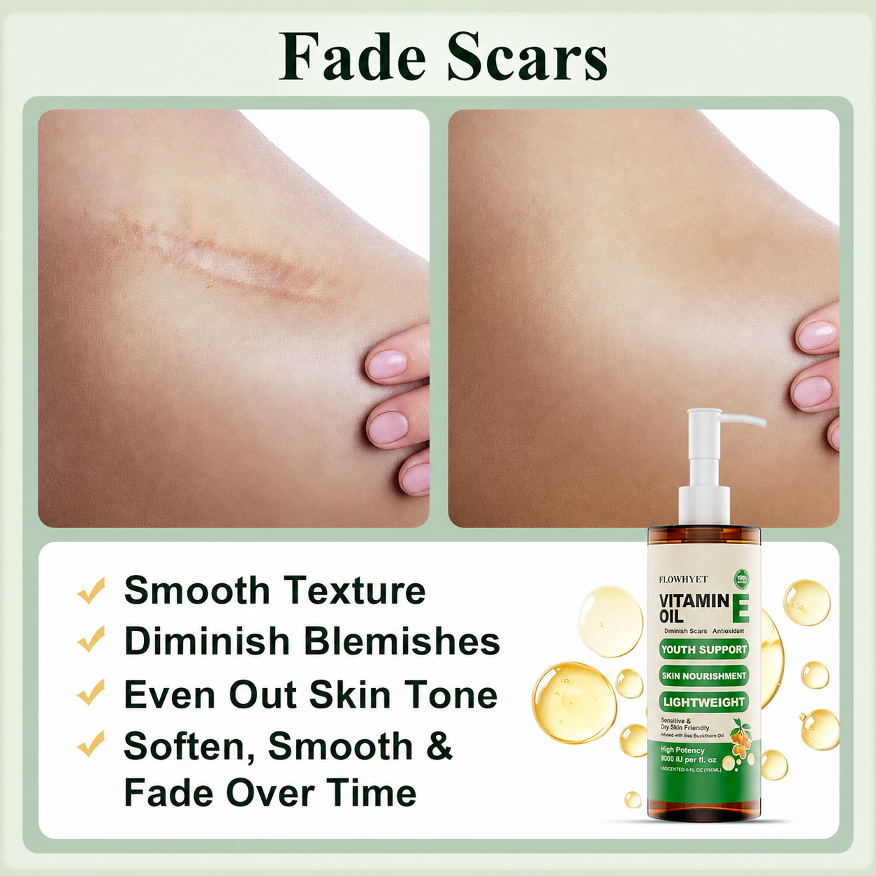 16 Floz Organic Vitamin E Oil For Skin Scars - Unscented 500mL