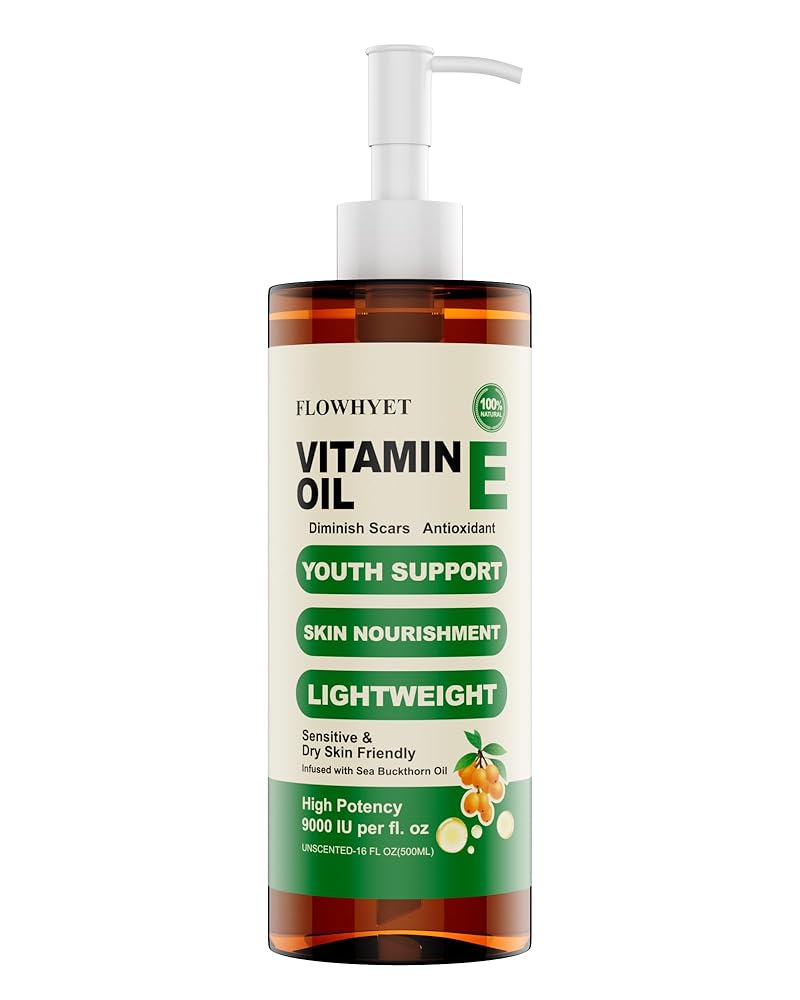 16 Floz Organic Vitamin E Oil For Skin Scars - Unscented 500mL