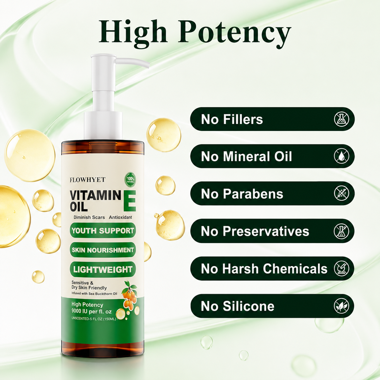 16 Floz Organic Vitamin E Oil For Skin Scars - Unscented 500mL