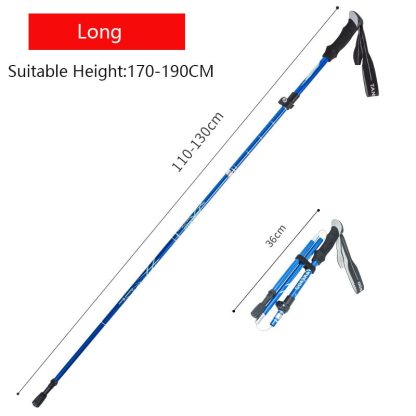 Anti Shock Walking Stick Telescopic Baton Trekking Stick Ultralight Aluminum Alloy Tactical Walking Canes 5-Section 1Piece