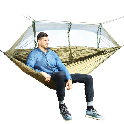 1-2 Person Outdoor Mosquito Net Parachute Hammock Camping Hanging Sleeping Bed Swing Portable  Double  Chair Hamac Army Green