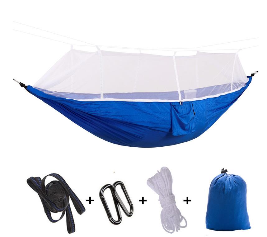 1-2 Person Outdoor Mosquito Net Parachute Hammock Camping Hanging Sleeping Bed Swing Portable  Double  Chair Hamac Army Green