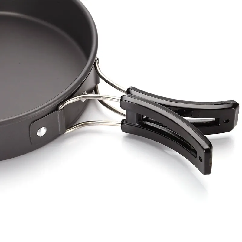 Lightweight 1-2 Person Camping Pot Set – Non-Stick, Portable Cookware with Folding Handle & Eco-Friendly Design