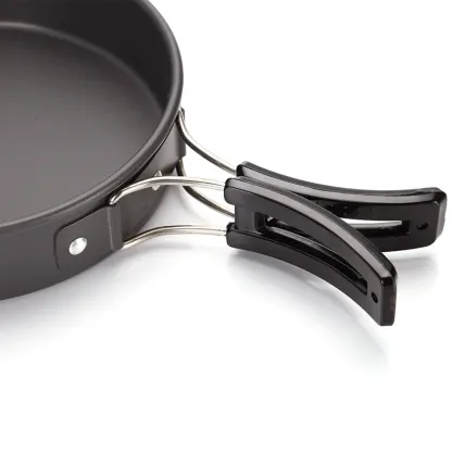 Lightweight 1-2 Person Camping Pot Set – Non-Stick, Portable Cookware with Folding Handle & Eco-Friendly Design